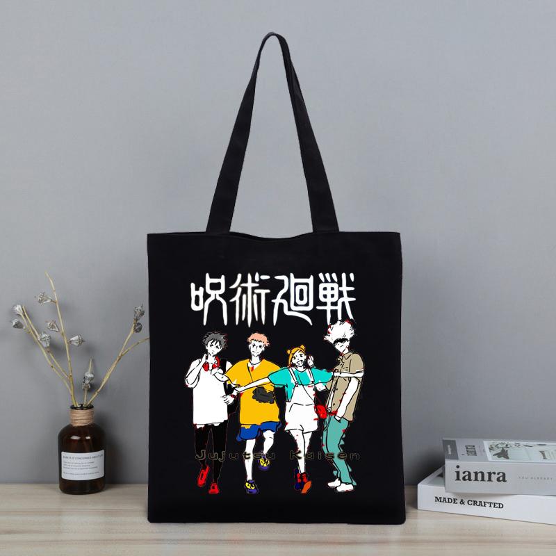 Jujutsu Kaisen Mönstertryck axelväska Dam 2021 Shopper Anime Clutchväska Damväskor Märke Y2k-väska Ulzzang Damväska