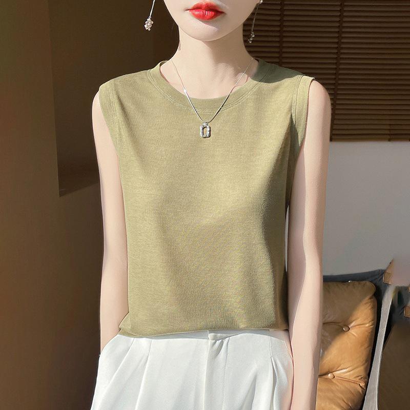 

2025 Summer Women s Fine Knit Sleeveless Tank Top Extra Large