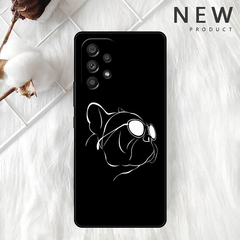 French Bulldog Black White Cover For Samsung Galaxy A52 A12 A51 A32 A21s A71 A32 5G A12 A22 A53 A31 A13 A72 A02s A41 Phone Cover