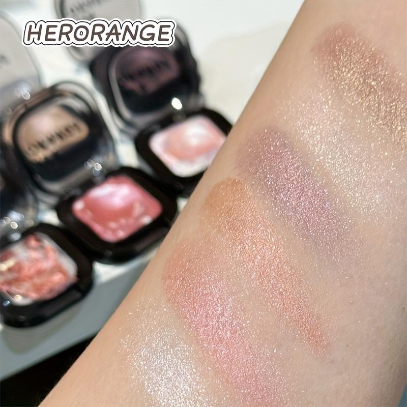 Mini Mashed Potato Monochrome Eyeshadow, Glitter Highlighter Shimmer Palette with Soft Cream Texture Natural Waterproof & Sweat-Proof Eye Makeup