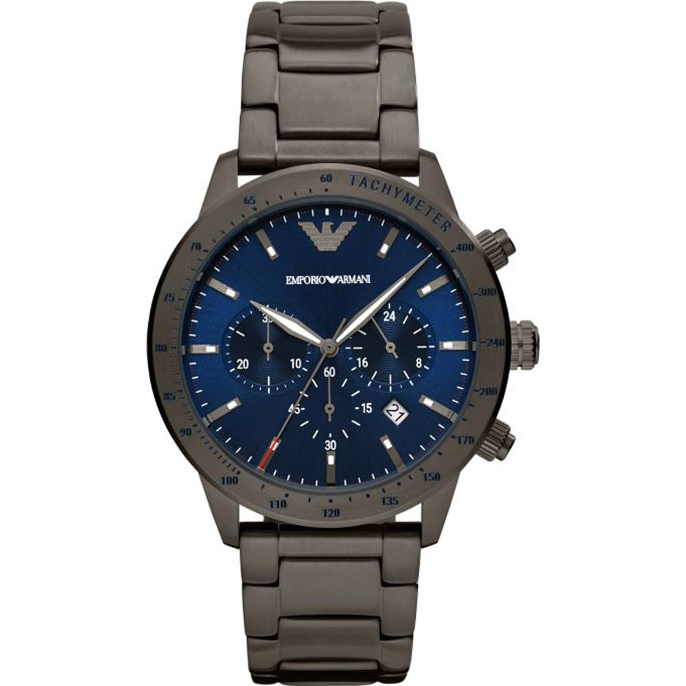 

Emporio Armani Mario Blue Metal/Black Men s Quartz Chronograph Watch AR80045 синий