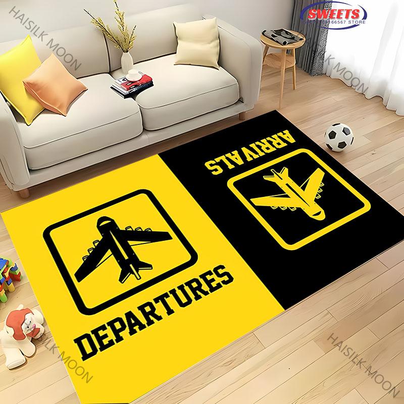 1PC Aviation Theme Airplane Runway Carpet for Home Soft Rug Kid's Playmat Coffee Table Mat Leisure Balcony Doormat Washable Mat
