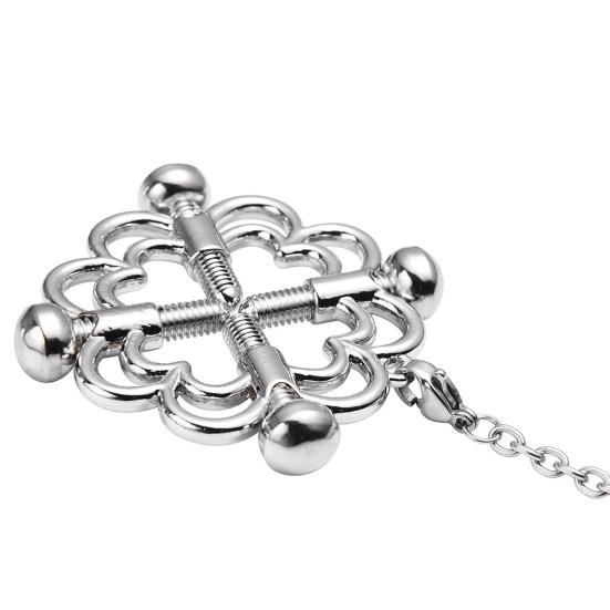 1 par metall brystvorteklemme Justerbar brystklemme Hollow Out Design Voksen sexleketøy