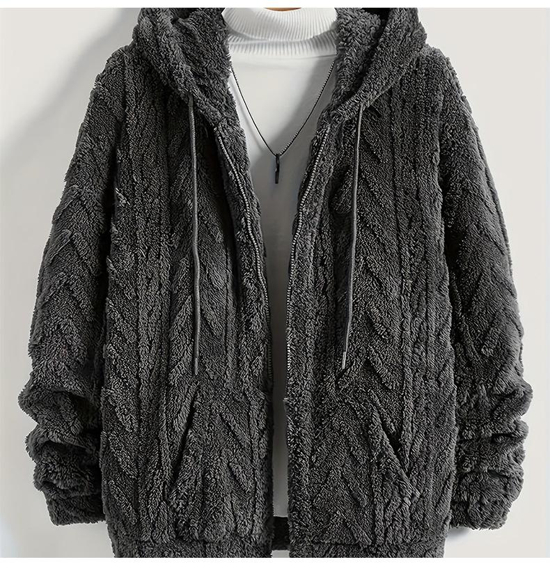 2024 Winter Double-sided Fleece Youth Hooded Sweatshirt - Men's Lambswool Pullover Jacket (Thickened)