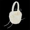 Wedding Bridal Page Boy Ribbon Satin Faux Rose Flower Girl Basket Party Decor