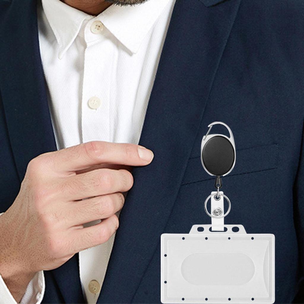 Retractable Badge Holder with ID Card for School Office Work Employee