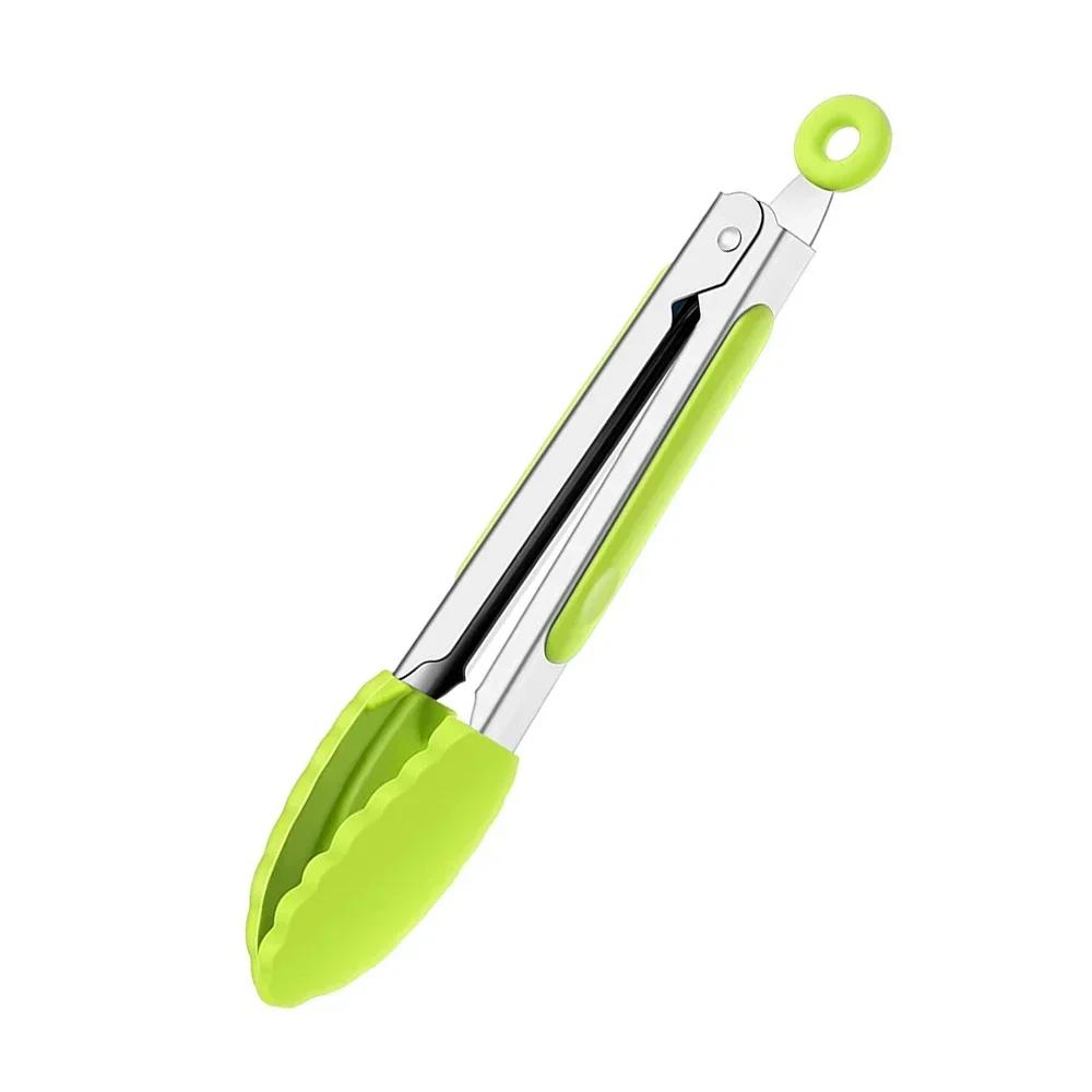 Stainless Steel Kitchen Tongs, Silicone Non - Slip Cooking Clip Clamp, BBQ Salad Tools, Grill Kitchen Accessories