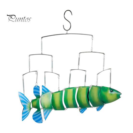 

Металлическое подвесное украшение в виде тропической рыбы с S-образным крючком, устойчивое к погодным условиям, прочное, для использования в помещении, на открытом воздухе, в саду, на патио, в виде рыбы, колокольчика зелёный