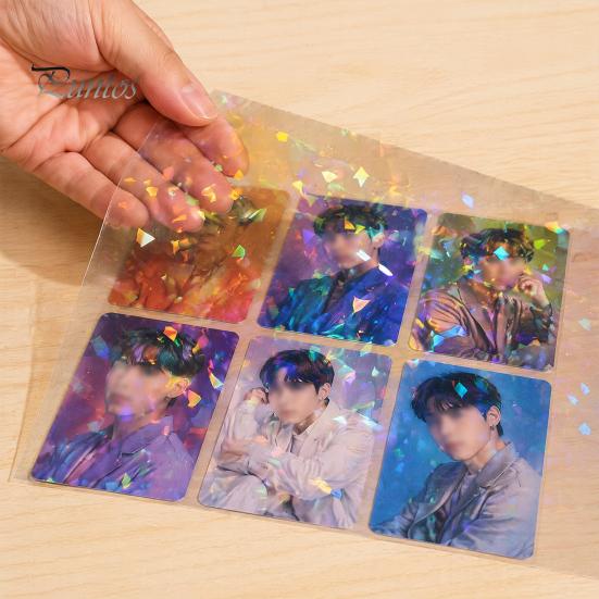 Holographic Vinyl for DIY Projects 2PCS Laminating Film, with Rainbow Shimmering Effect, Waterproof Festive Effect Sheets Scratch-Proof Precoated