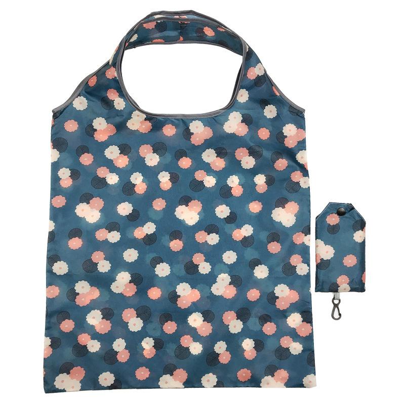 Fashion Printing Foldable Eco-Friendly Shopping Bag Handbags Convenient Large Capacity for Travel Grocery Bag Folding Tote Pouch