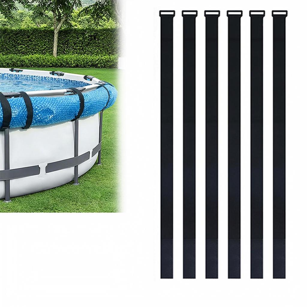 Correas de Amarre Ajustables para Cubierta de Piscina con Cierres de Nylon para Piscinas Elevadas