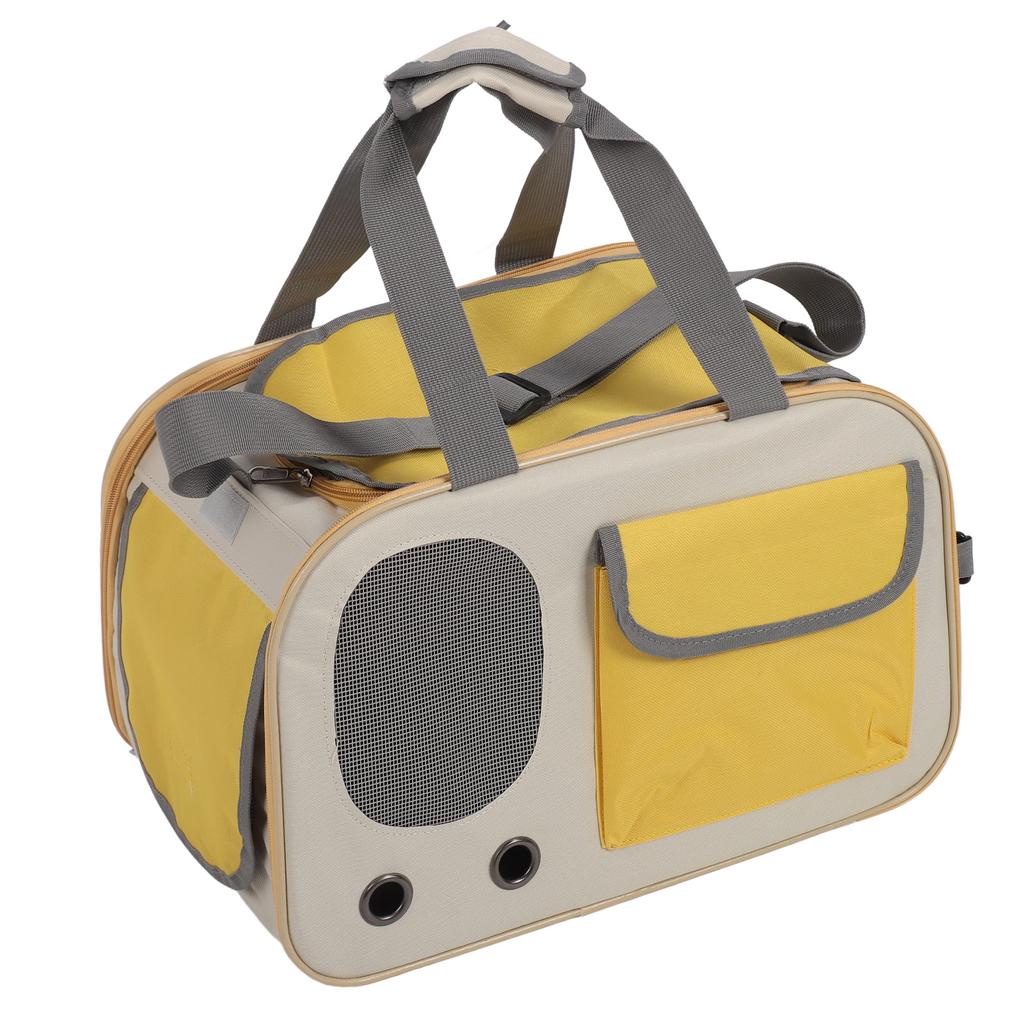 Pet Carrier Bag Brthable Foldable Oxford Cloth Steel Wire Frame Cat Travel Handbag with   Strap for Outdoor