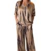 Summer 2025 Women's Round Neck Fashion Printed Loose Two-piece Set
