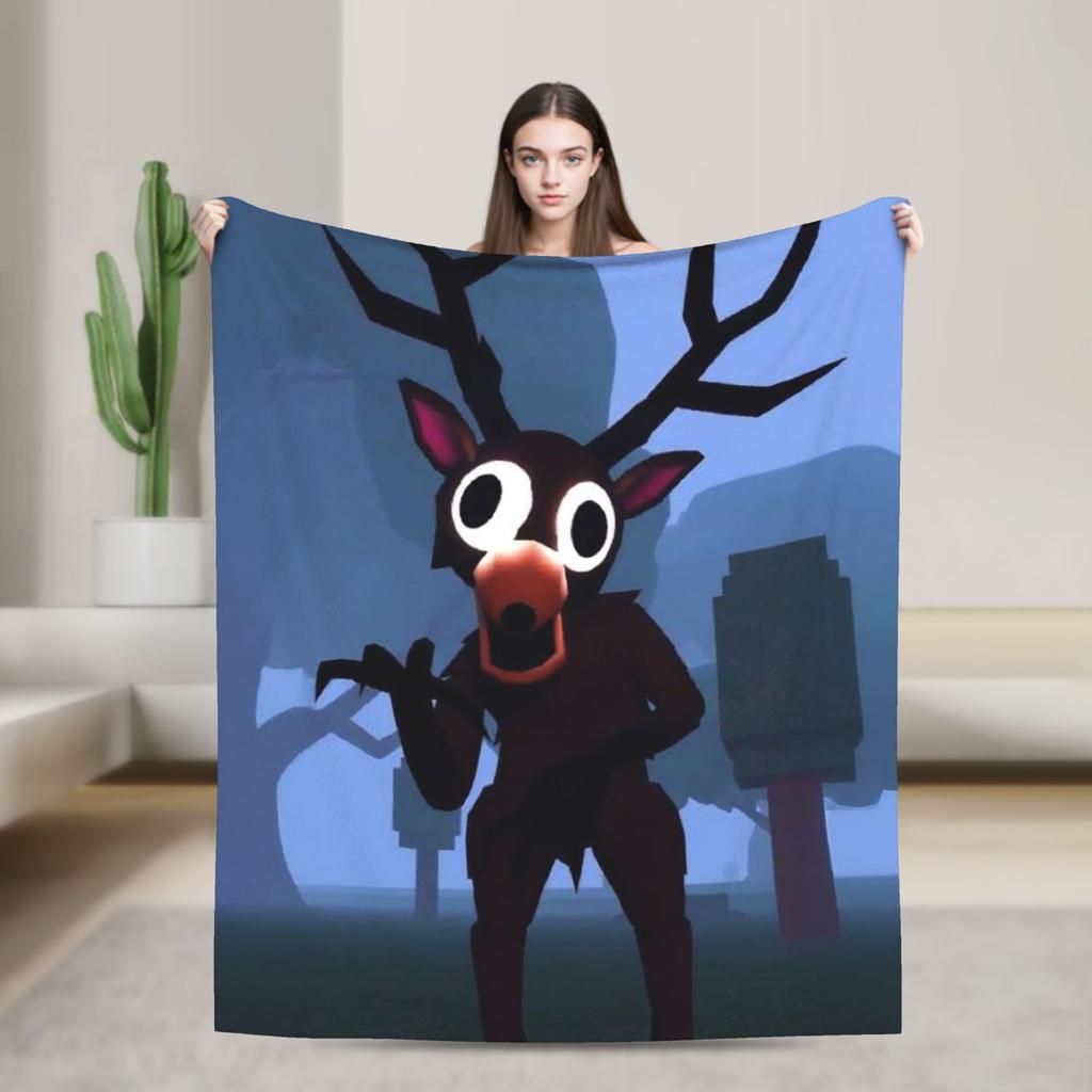 99 Nächte im Wald Das Reh Flanell-Kuscheldecke Mode-Decke Horror-Spiel Bettwäsche Gestrickte Mode-Decke Outdoor Leicht Multi-Funktion