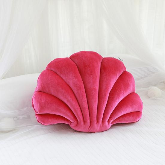 3D Velvet Shell Pillow Soft Insert Seashell Ocean Beach Theme Throw Pillow