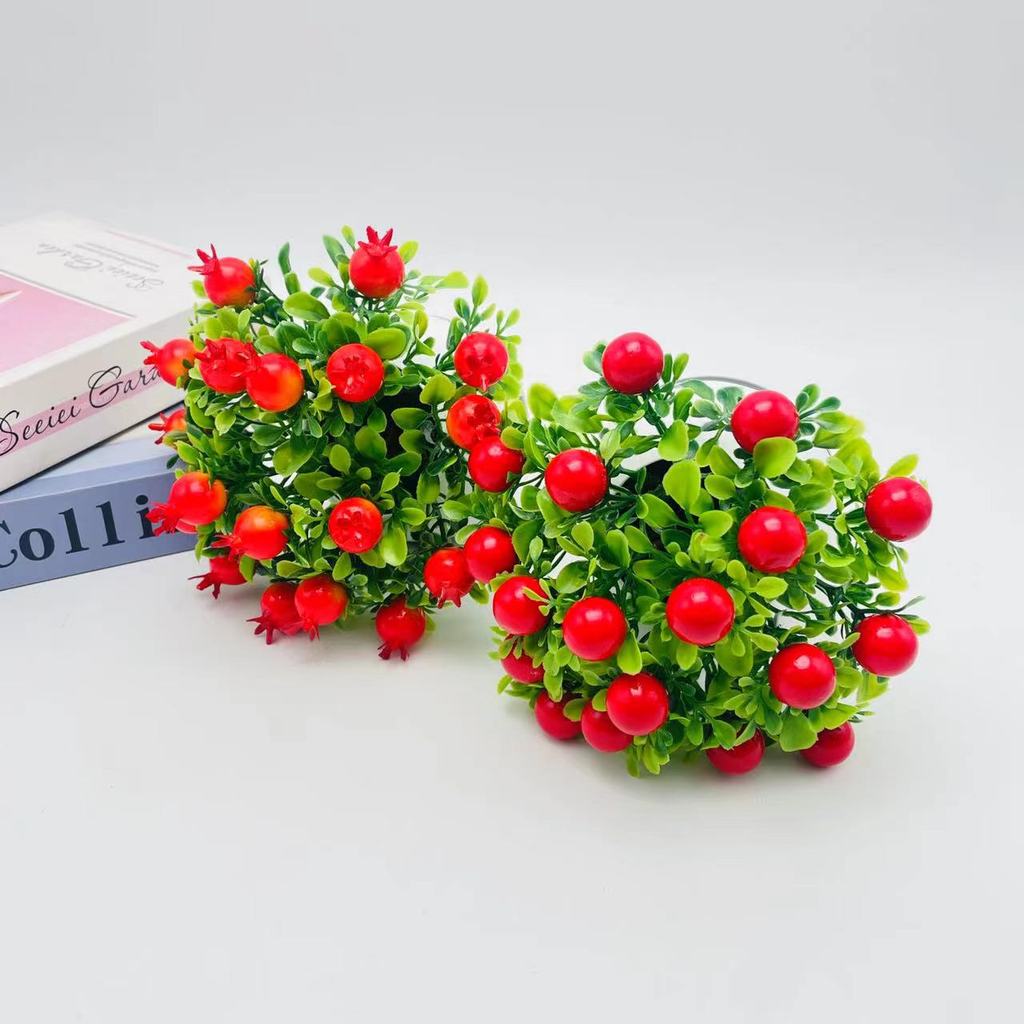 Chili Plastic Cherry Fruit Bonsai With Realistic Design Home Decoration Event