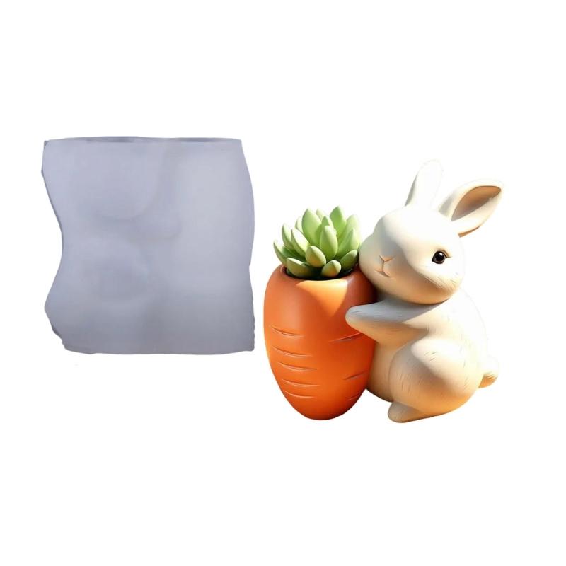

Creative Rabbit Silicone Casting Mold Carrot Planter Mold Craft Projects Decorative Resin Art Supplies Gift For Makers 1