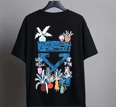 2025 Summer and Autumn New Classic High-quality Fashionable Printed T-shirt Loose and Trendy Short-sleeved Cotton Couple's Top