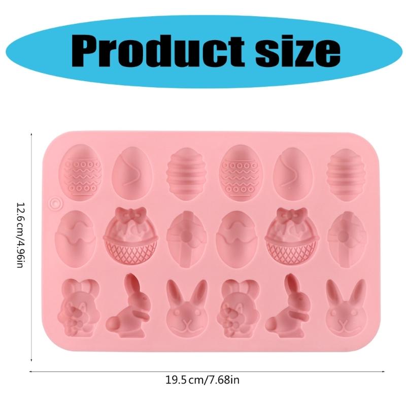 Food Grade Silicone Chocolate Mold Easters Themed Rabbit Eggs Cake Cookie Mould Convenient Kitchen Dessert Baking Tool