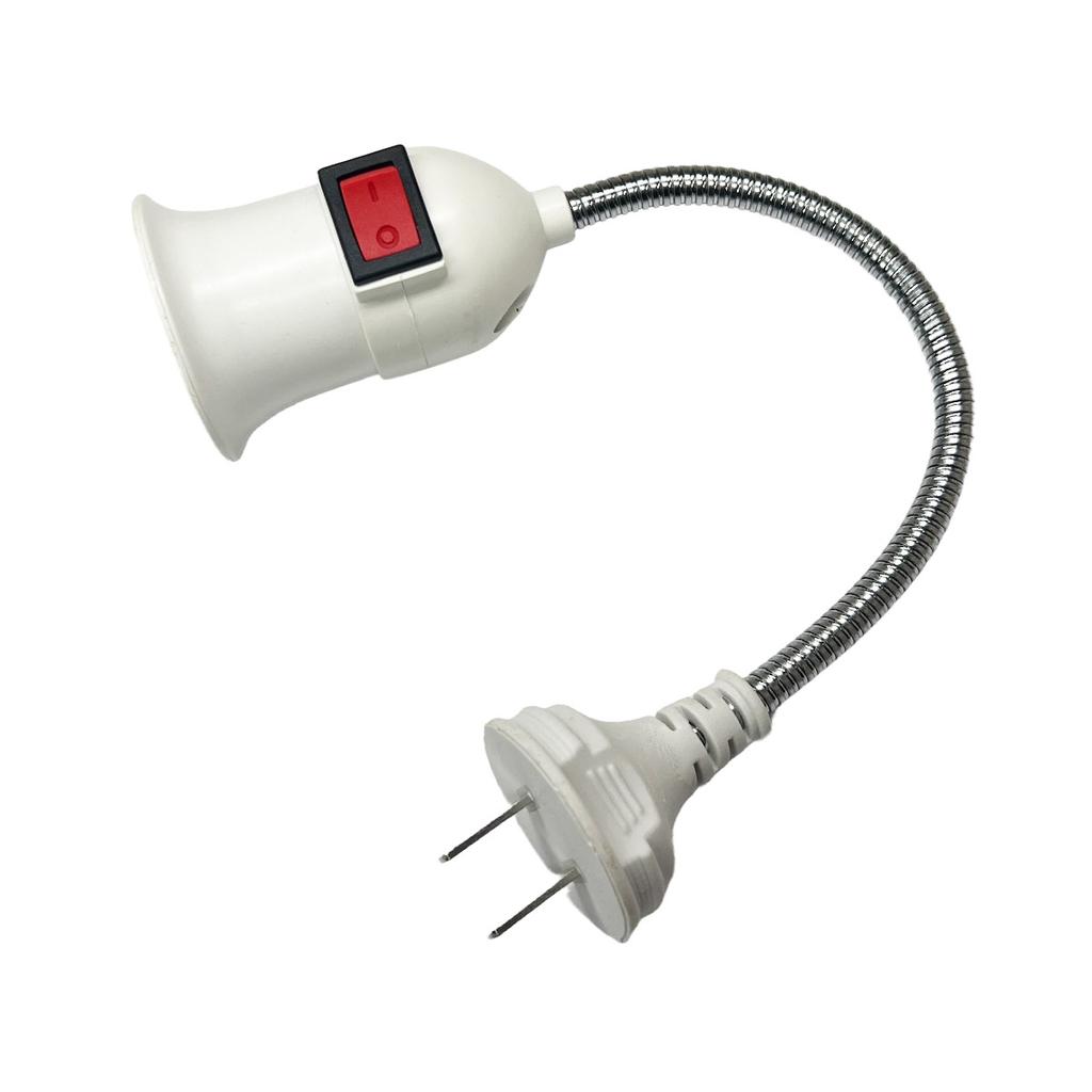 US/UK/EU Plug E27 Screw Base Bulb Socket 110V 220V LED Bulb Holder Flexible Bend Converter Adapter LED Lamp Base With Switch