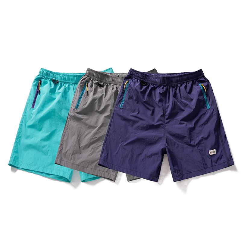Men's Quick Dry Nylon Athletic Shorts – Elastic Waist Zipper Pocket Shorts for Outdoor Sports & Summer