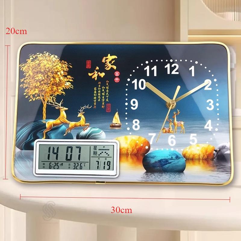 Creative Simple Desktop Clock Office Ornament Perpetual Calendar Bedroom Living Room Table Clock Silent Home Desktop Clock