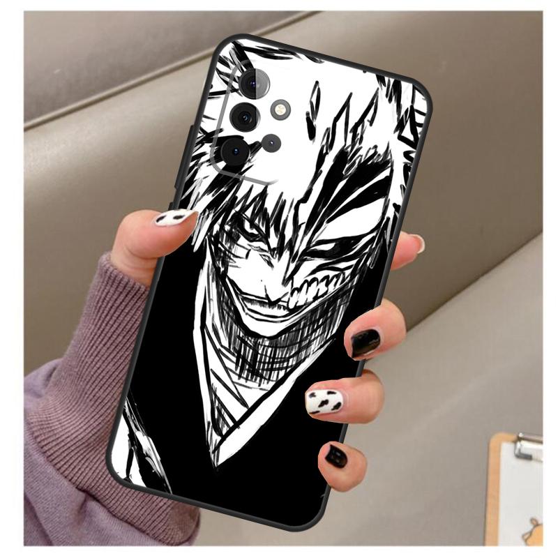 Custodia per Telefono Anime Bleach Bianco e Nero Per Samsung Galaxy A12 A22 A32 A42 A52 A72 A11 A51 A71 A52S A50 A70 A21S Capa