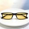 Retro Classic Black Square Frame Reading Glasses Men Anti Blue Light and Ultra Light TR90 Frame Night Vision Presbyopia Glasses