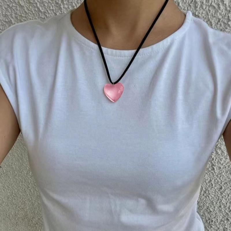 Resin Heart Necklaces Pendant Necklace Jewelry Party Jewelry Gift for Men Women