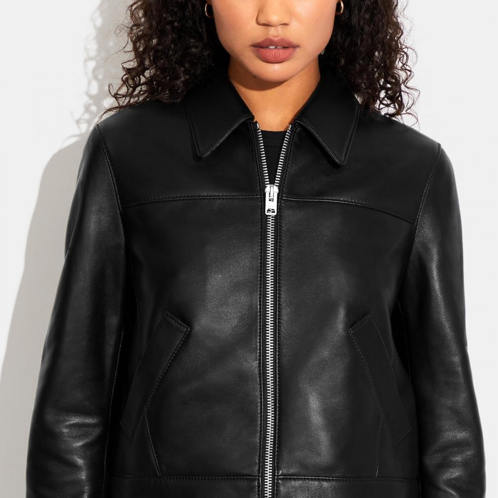 Coach Leather Jacket Black