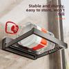 Telescopic suction cup storage rack folding clothes dryer retractable wall mount ABS material reinforced aluminum alloy