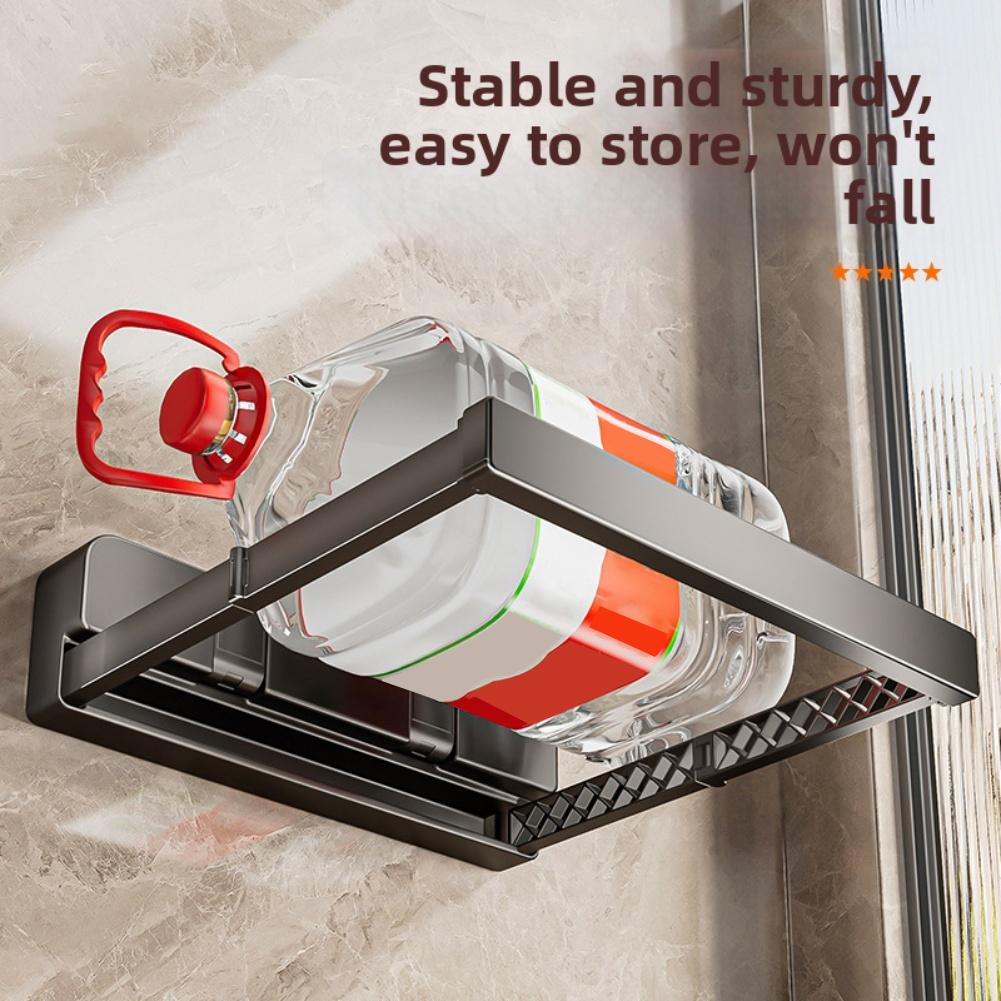 Telescopic suction cup storage rack folding clothes dryer retractable wall mount ABS material reinforced aluminum alloy