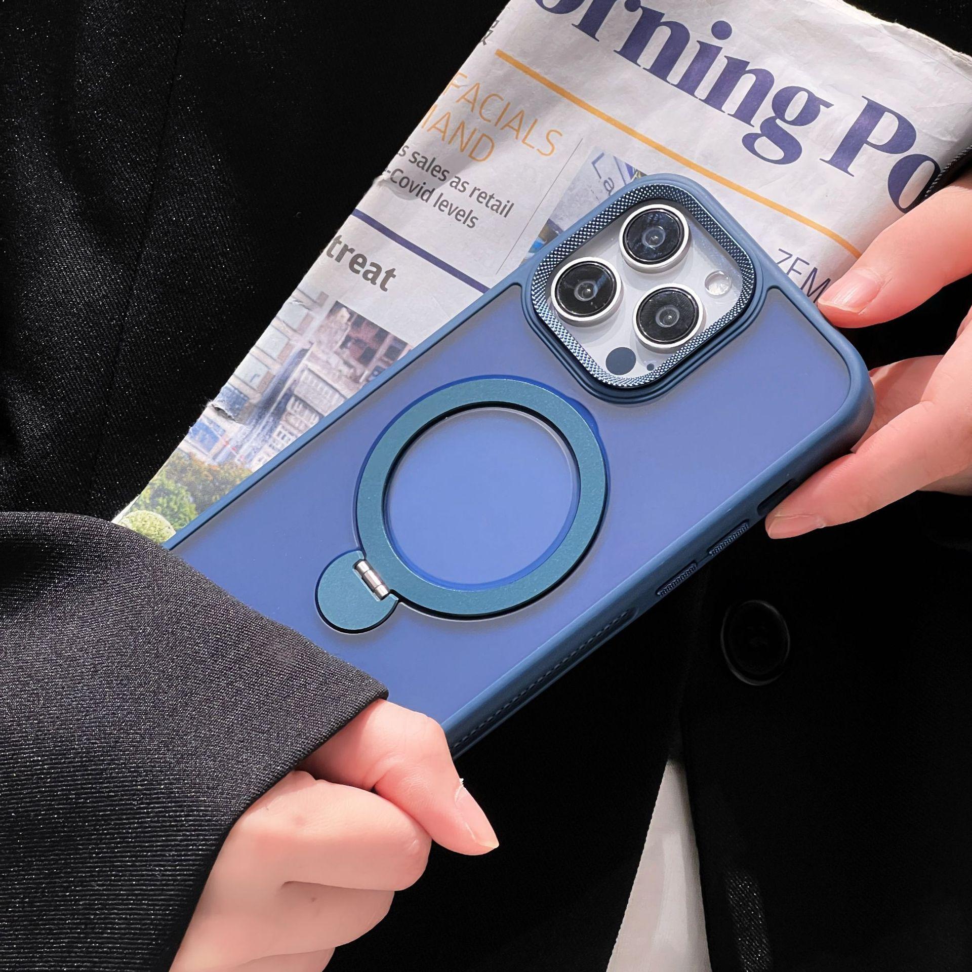 

Вращающаяся магнитная подставка подходит для теплоотвода с эффектом «кожи» чехлов для телефонов iPhone 16 и мягких чехлов Apple 14 iPhone16Promax синий