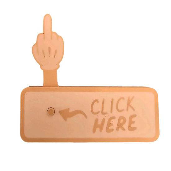Middle Finger Prank Button Hilarious 3D Printed Surprise Pop-Up Finger Funny Click Here Prank Gift for Adults White Elephant Gag Gift Idea