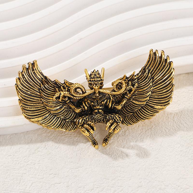 

Exhibiting Great Ambitions, Gold-winged Roc Bird Accessories for Men and Women, High-end Fashion Collar Pins and Brooches 5*8CM