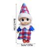 Holiday Baby Elf Miniature Doll with Plaids Accessories For Home Office Christmas Decors Festives Desktop Shelf Display