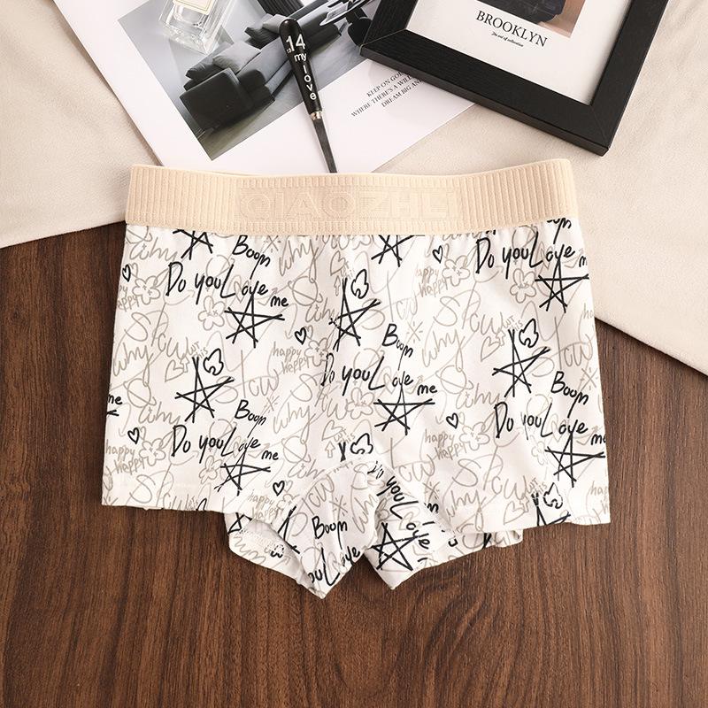 

Женские модные хлопковые боксеры-шорты средней посадки свободного кроя с принтом для спорта L