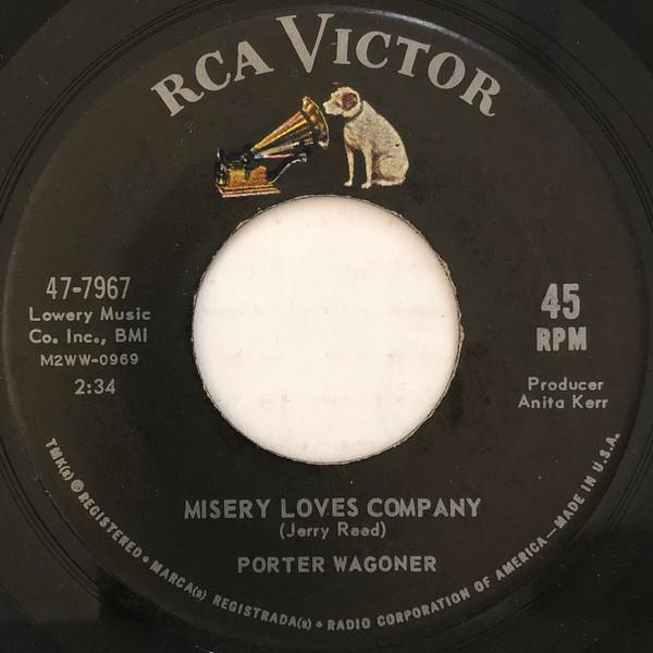 7inch Record PORTER WAGONER  Misery Loves Company 477967 RCA VICTOR 1961 US CountryFolk Used