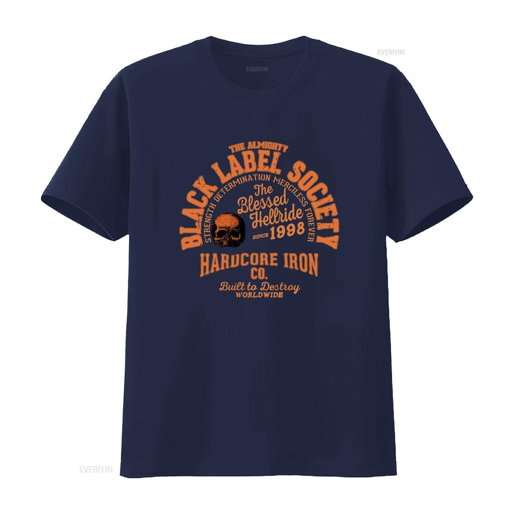 T-shirt Black Label Society Hardcore Hellride stampa posteriore vintage Lavata Traspirante Comoda Leggermente Unisex streetwear