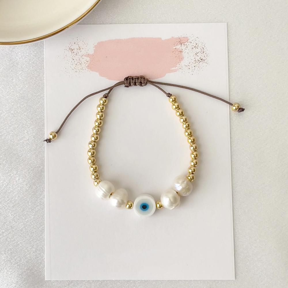 KKBEAD Natural Pearl Bracelet Boho Colorful Pulseras Femme Evil Eye Bracelets Jewelry For Women Gift Y2k Accessories Jewellery