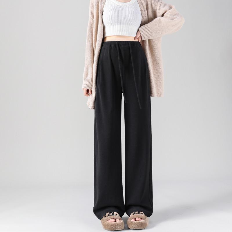 

Весенне-осенняя флисовая утолщенная верхняя одежда, брюки широкие от бедра, маленькие повседневные брюки, осенне-зимняя одежда для беременных L