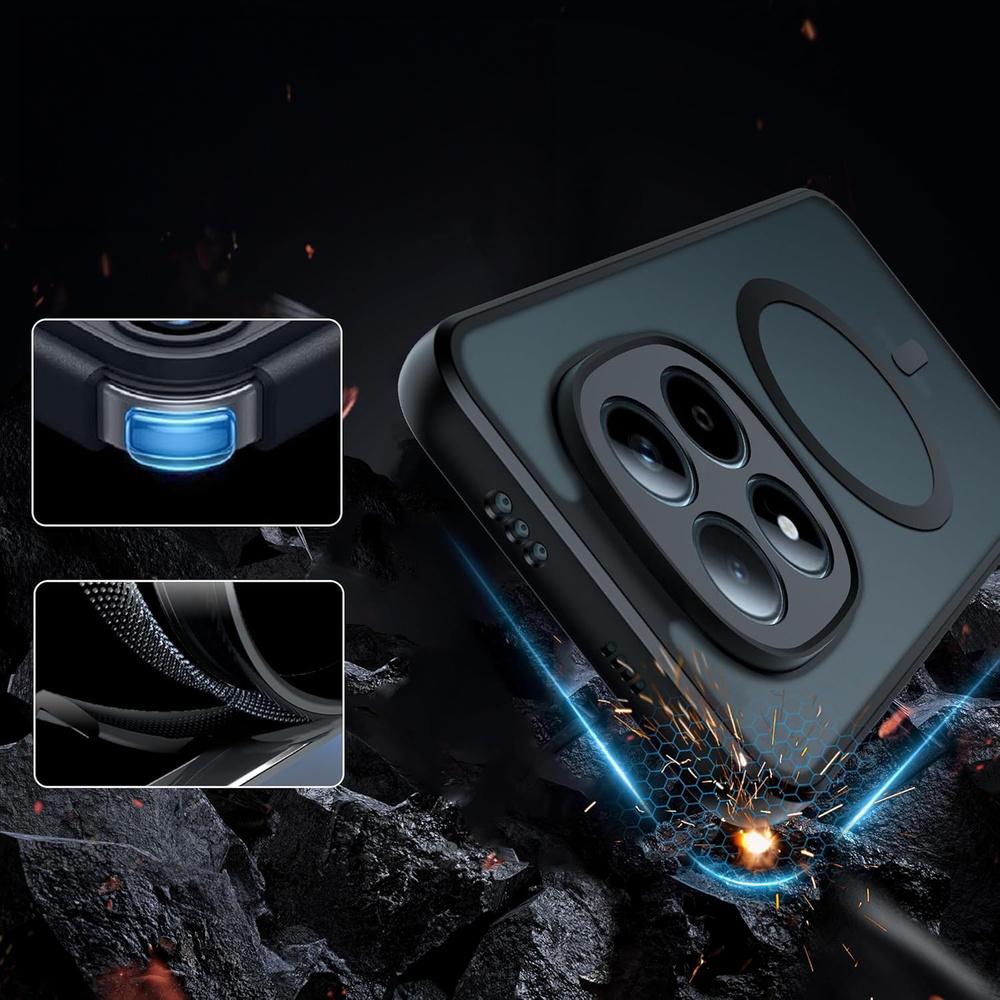 Case for Xiaomi Redmi Note 15 Pro 5G, for MagSafe, ERBORD Matt Case, black