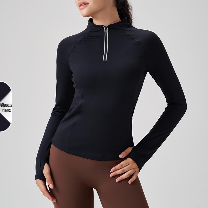 Women s Half-Zip Slim-Fit Yoga Jacket - High-End Autumn/Winter Fitness Wear Small