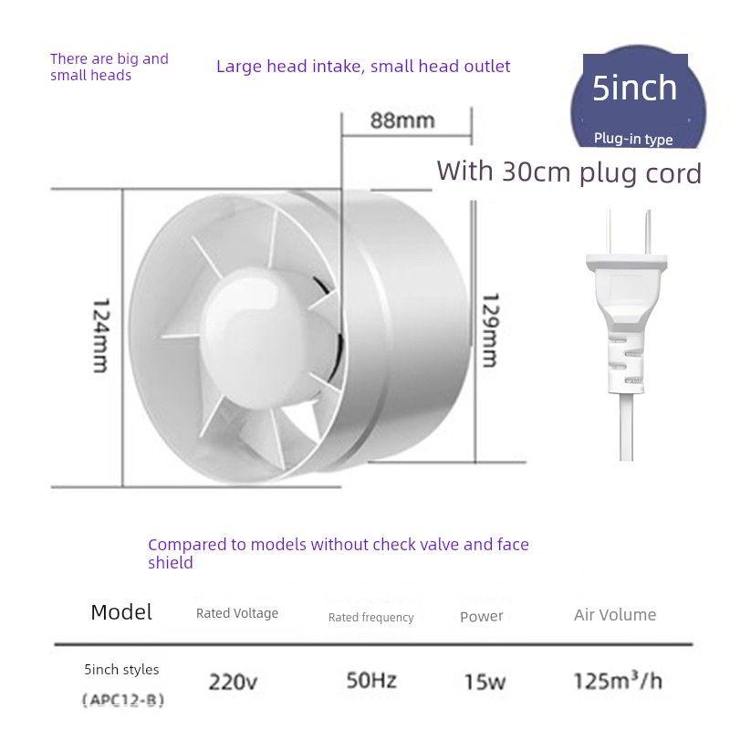 Powerful Silent Bathroom Exhaust Fan for Home Use, Wall-Mounted Toilet and Kitchen Ventilation Fan, Dual-Directional Extractor Fan