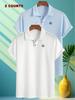 2pcs GL Print Pattern Men's Golf Polo Shirts, Short Sleeve Men's Work Shirt Casual Comfortable Soft Knit Lapel Collar, Ideal for Daily Business Wear