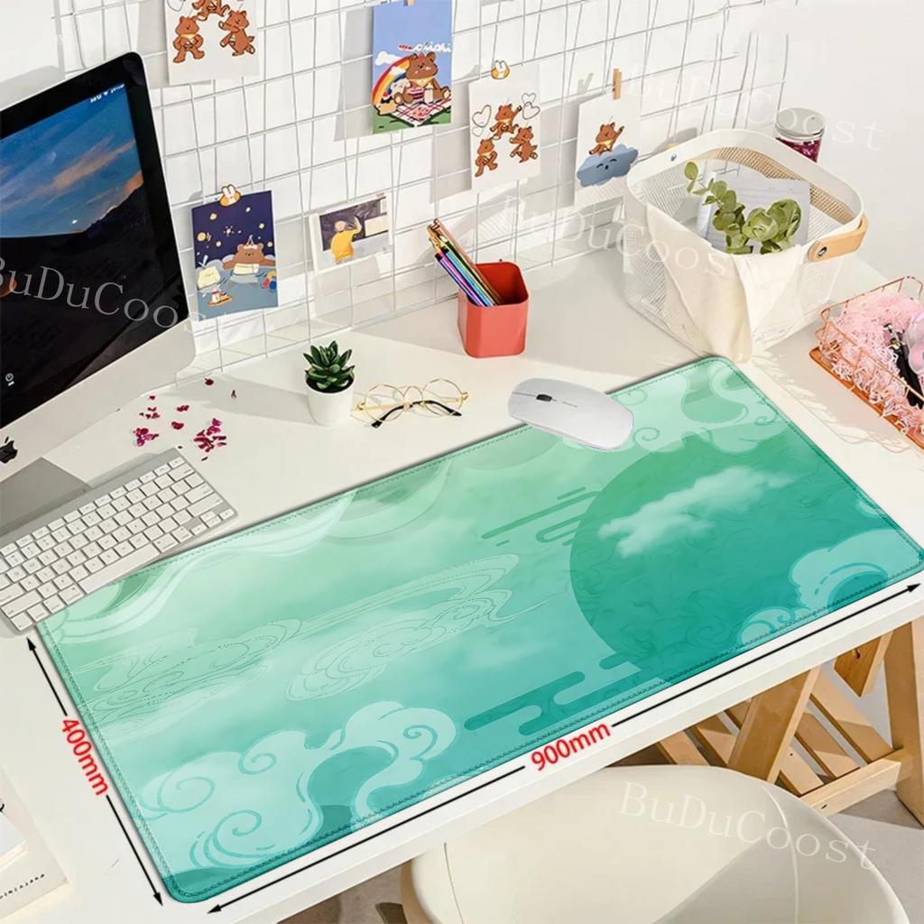 Large Size Mousepad Propitious Clouds Desk Mat Kawaii Cartoon Mouse Pad Rubber Table Mat Lucky Cloud Gaming LockEdge KeyboardMat