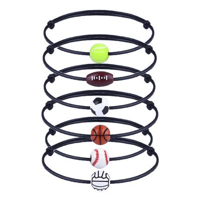 Bransoletka Sprots Football Braided Unisex Regulowana Bransoletka z Woskiem Prezent dla Fana
