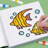 Children's Painted Painting Book Ocean Scene Bold-Easy Coloring Book Picture Book School Early Education Enlightenment