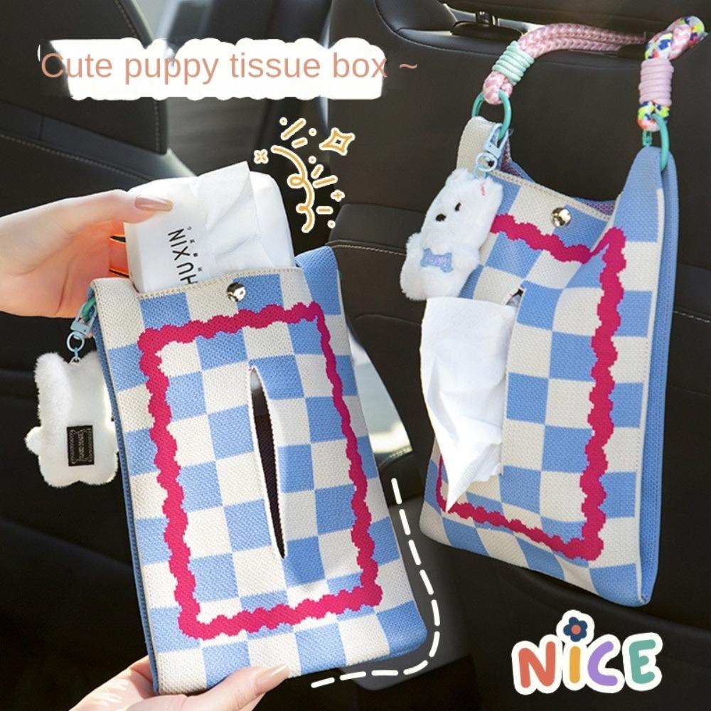 INS Tissue Case Holder Space Saving Car Hanging Napkin Holder Paper Organizer Storage