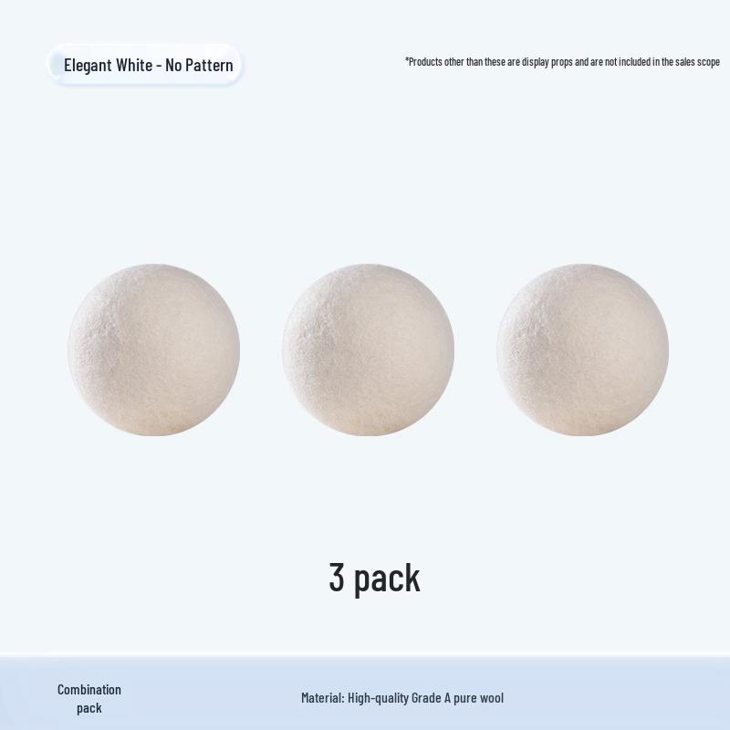 New Zealand Wool Dryer Balls: Anti-Static, Anti-Tangle, Wrinkle Removal, Water Absorption, Felted White Balls.